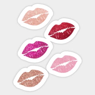 Traditional Faux Glitter Lips Pack Sticker